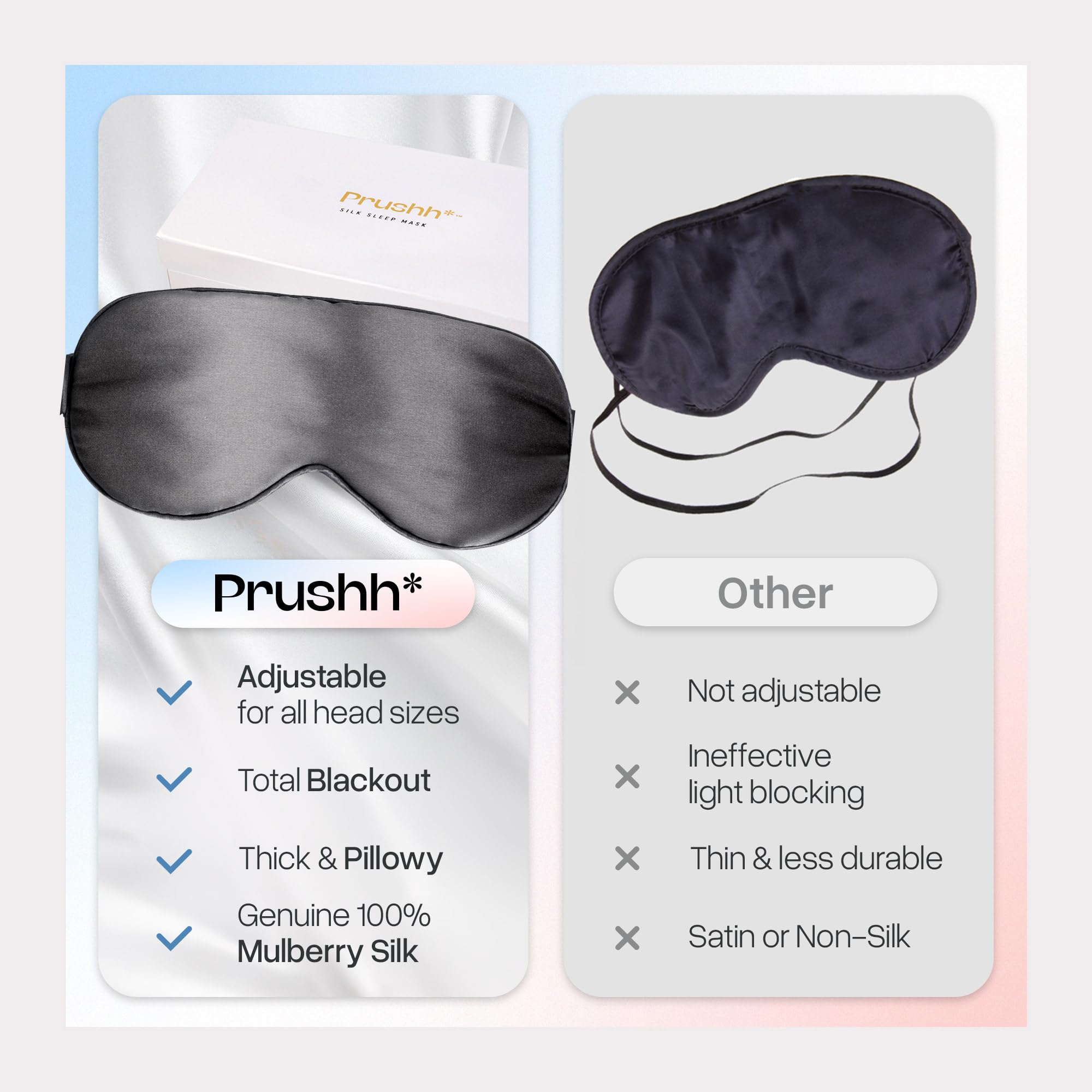 Prushh compact and portable silk mask ideal for on-the-go use