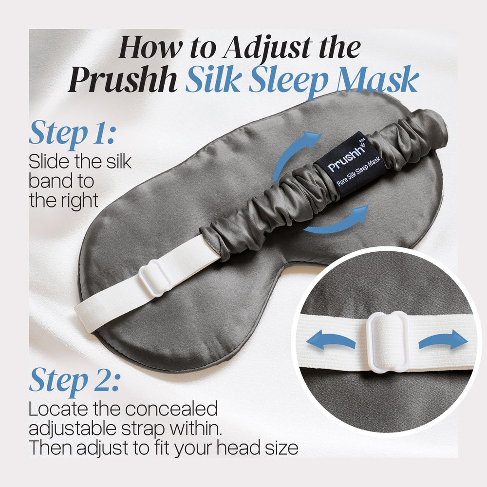 Prushh travel-friendly silk eye mask on plane for portable rest