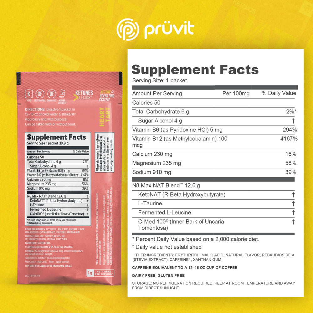 PRÜVIT Keto OS NAT Heart Tart lemon-lime drink with vibrant flavor and quick mixing.