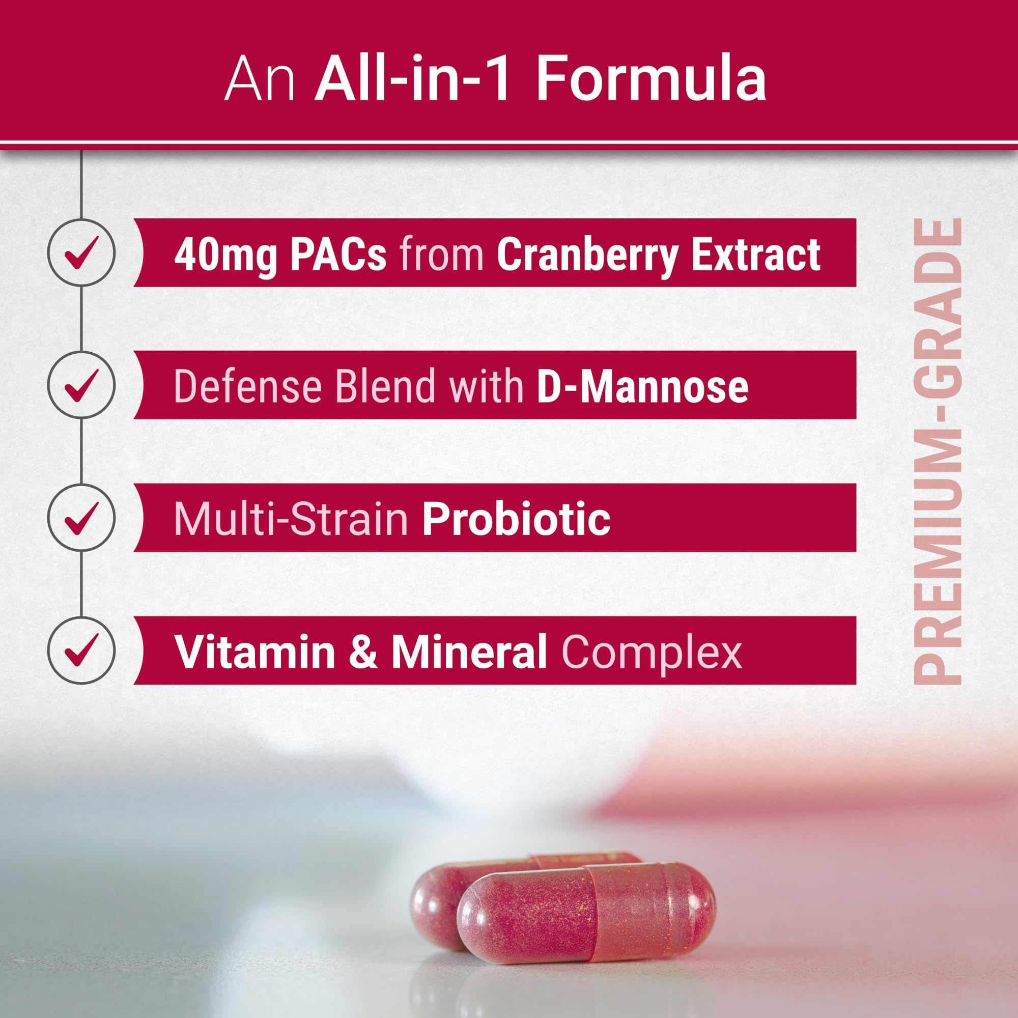 Cranberry PACs illustration associated with PRVNT urinary defense