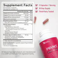 PRVNT probiotics blend supporting microbiome balance for urinary wellness