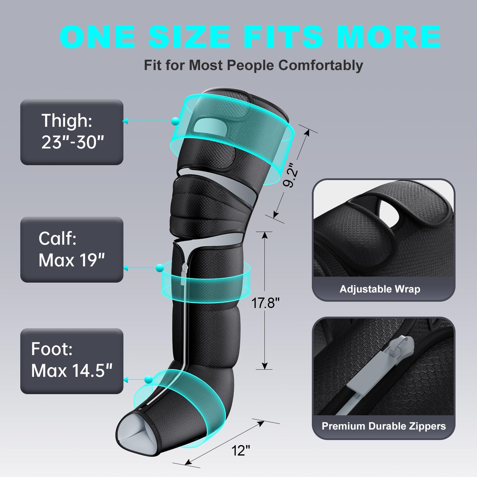 Pryfey leg massager six modes and twelve intensities for customizing.