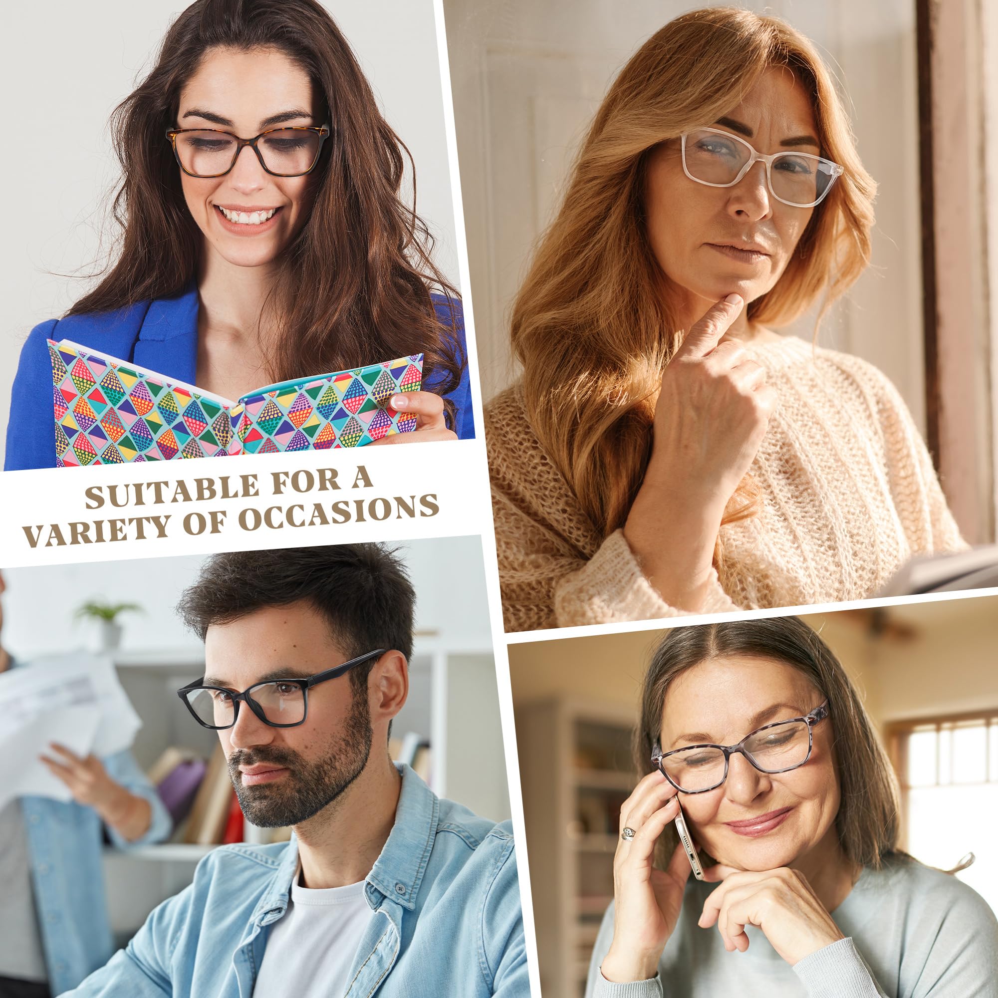 Przene four-pack colored reading glasses for versatile daily use