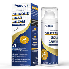 Psecici: presentación de la crema cicatriz, lista para iniciar el cuidado diario.
