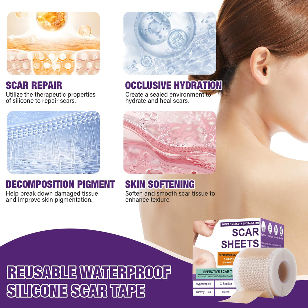 Psecici silicone scar sheets hospital-grade silicone for safe daily wear.