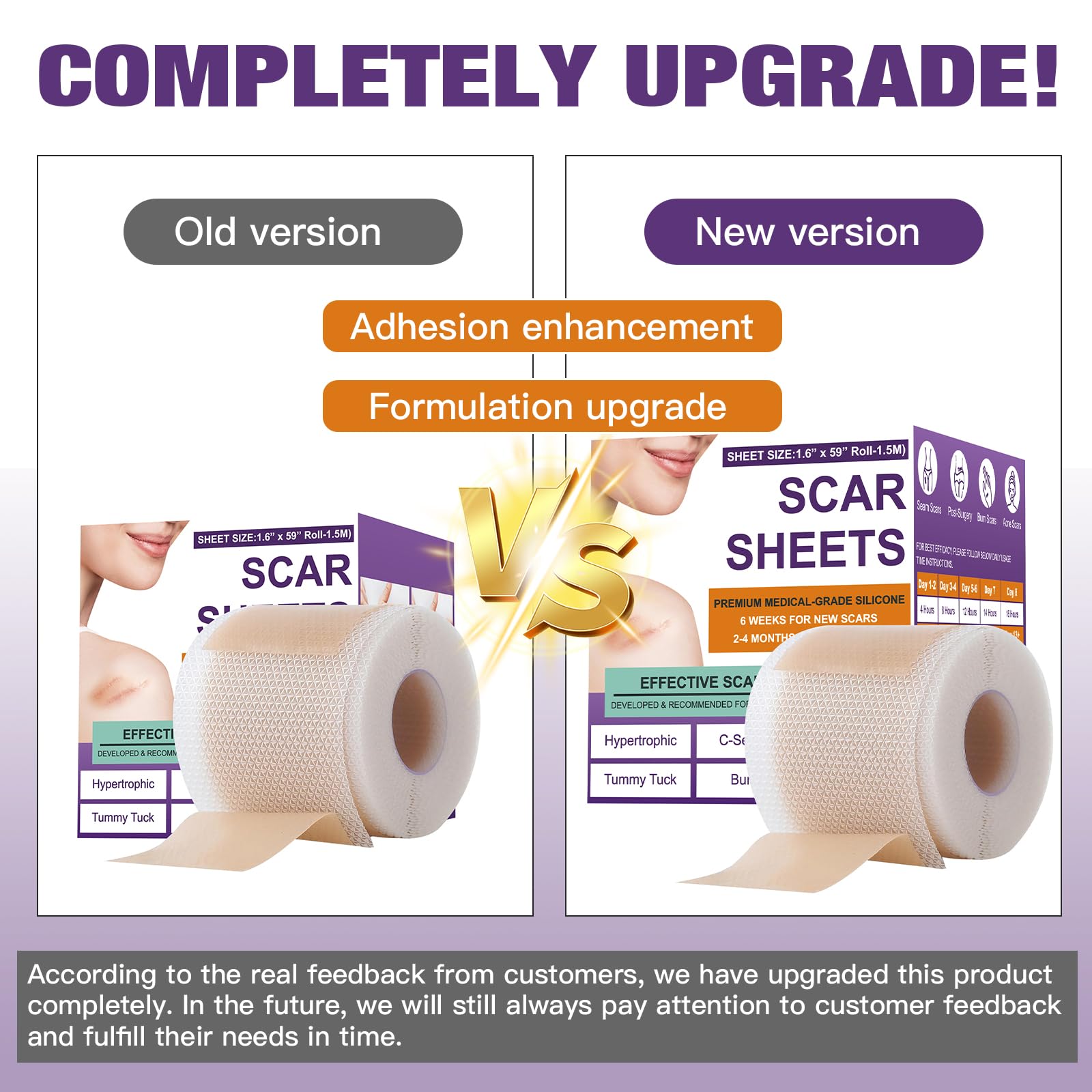 Psecici silicone scar sheets reusable design reduces waste.