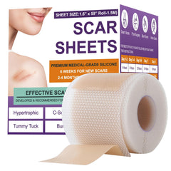 Psecici silicone scar sheets roll closeup, soft and breathable for scar care.