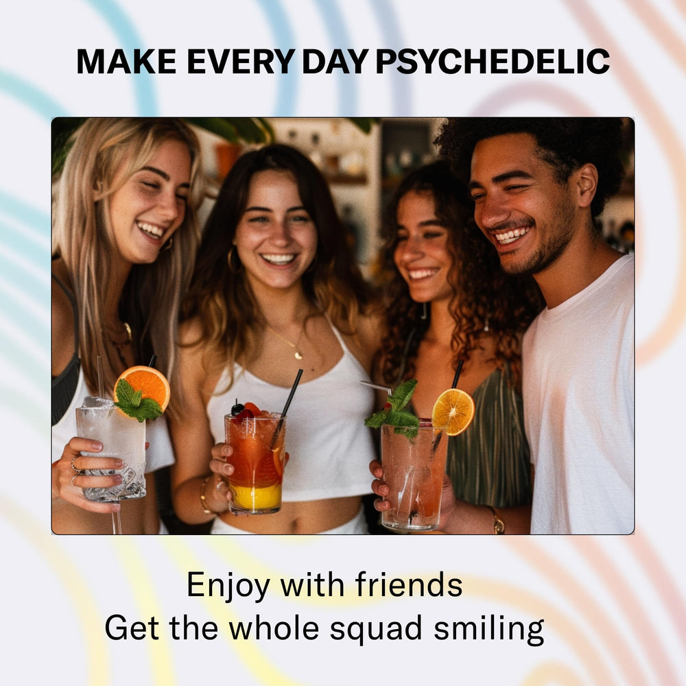 Psychedelic Water Fruit Punch mixer scene, ready to enjoy a refreshing vibe.