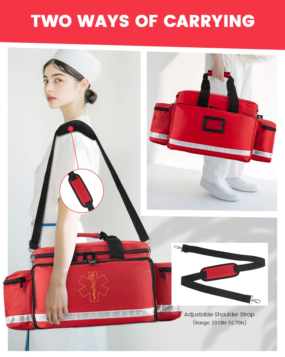PTAHON EMT bag with durable zippers and reinforced stitching for demanding shifts.
