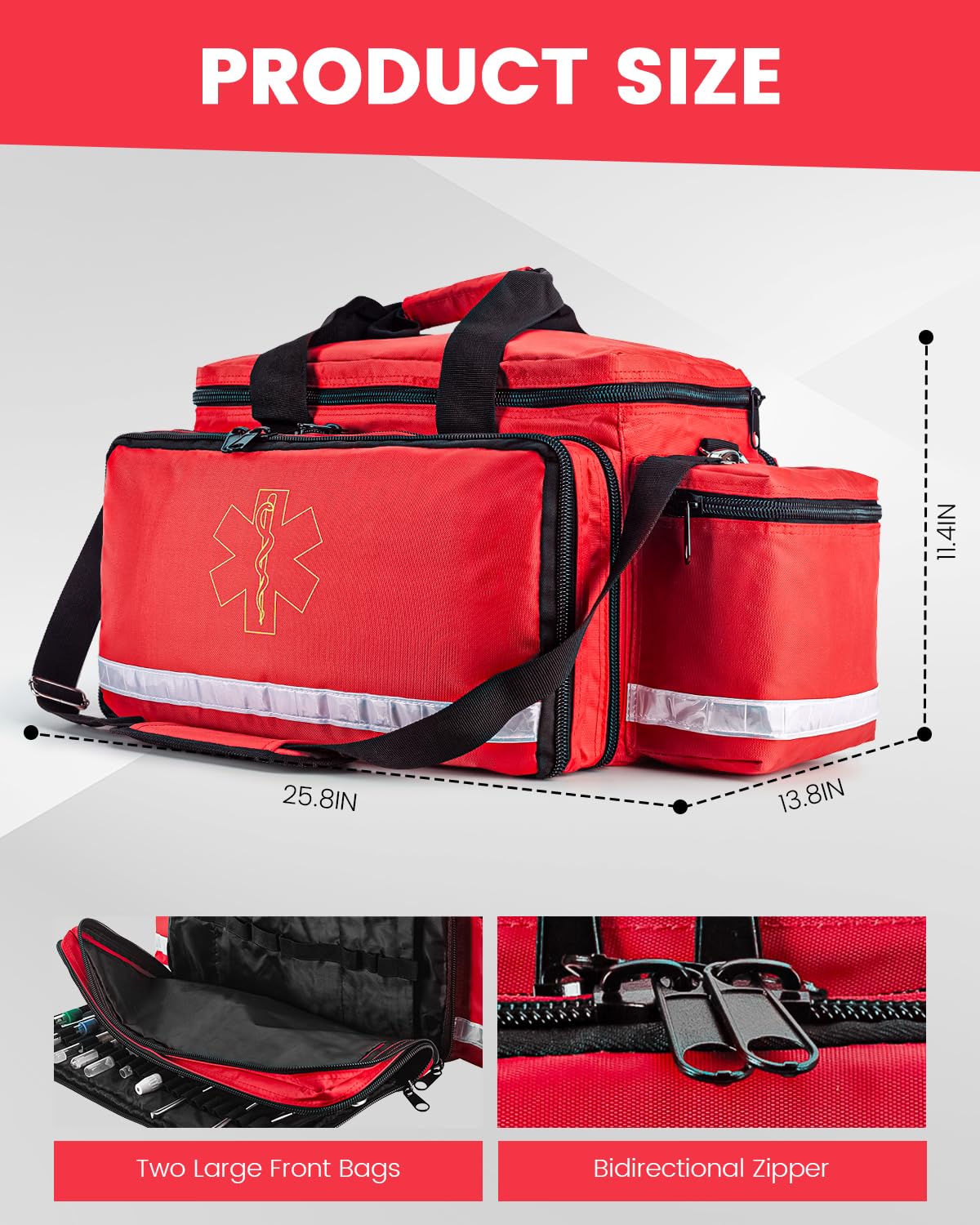 PTAHON EMT bag made of water-resistant nylon protects contents in wet conditions.