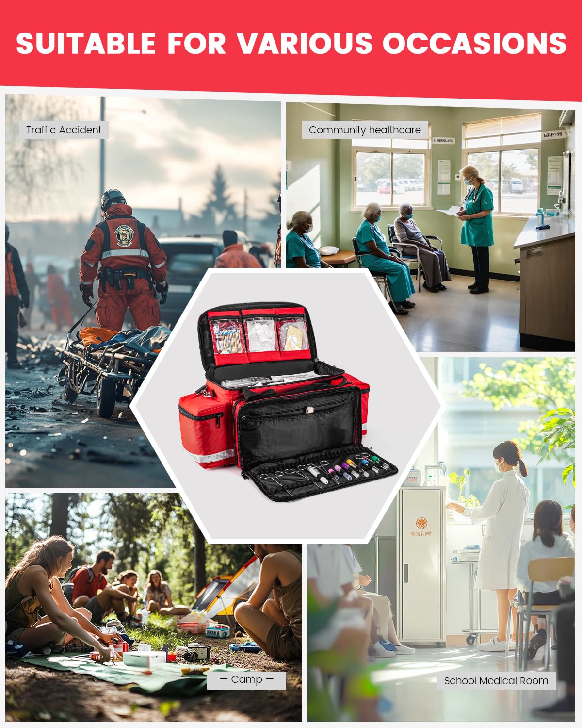 PTAHON first responder bag wide-opening design accelerates supply access.