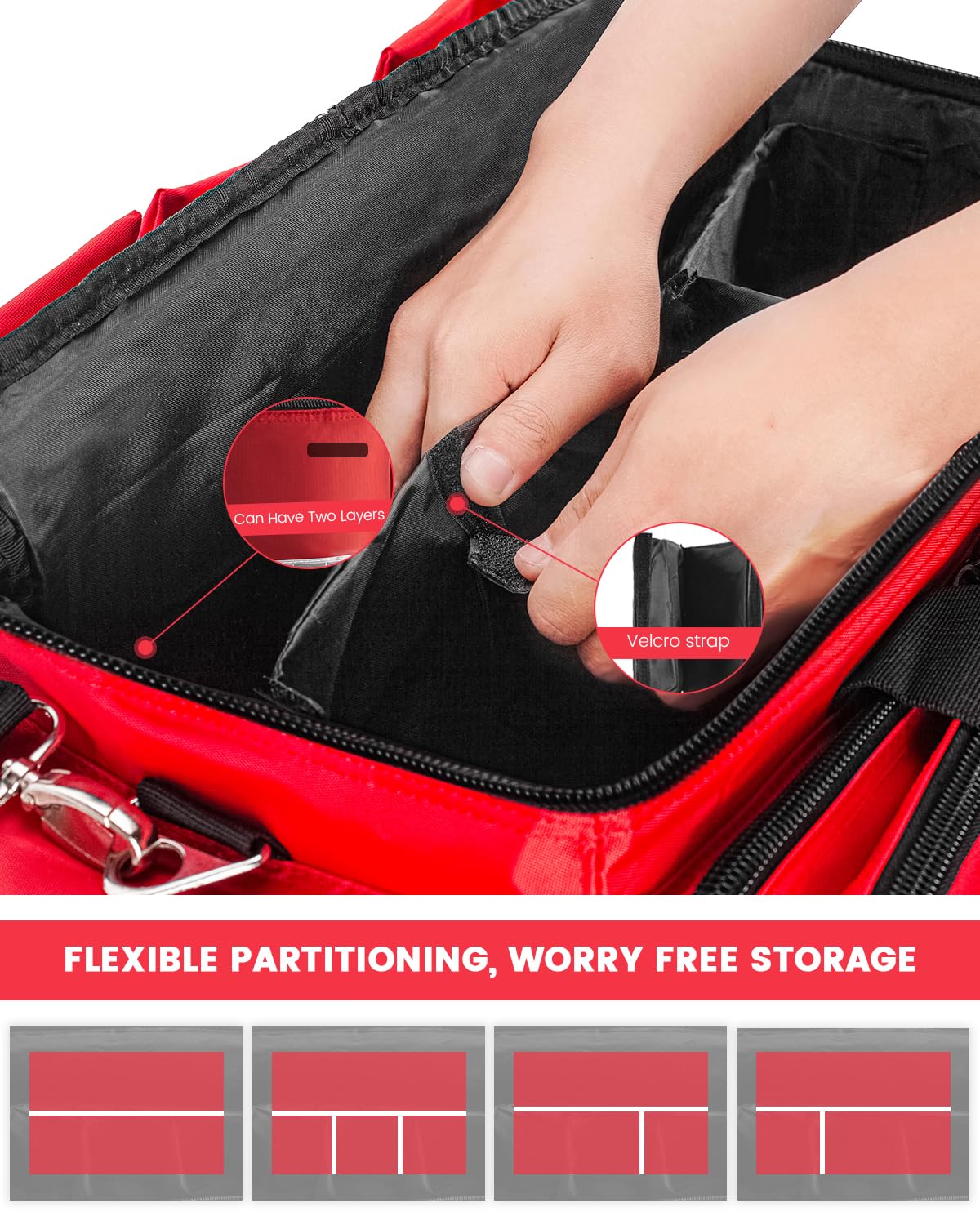 PTAHON medical bag includes a padded strap for comfortable carrying between sites.