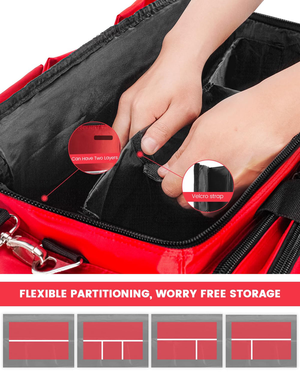 PTAHON medical bag includes a padded strap for comfortable carrying between sites.