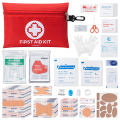 PTEROMY 150-piece mini first aid kit in a compact bag for on-the-go readiness.
