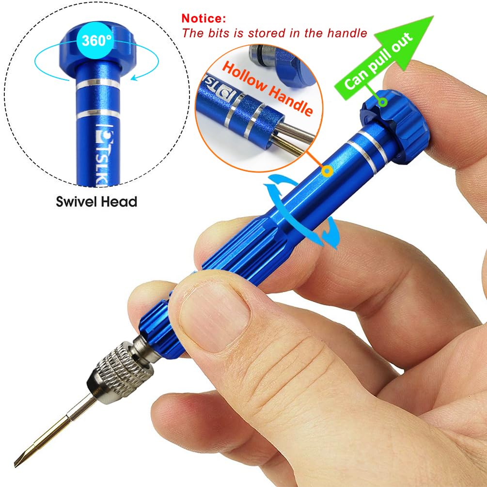 PTSLKHN hollow-handle design stores extra screws and bits neatly.