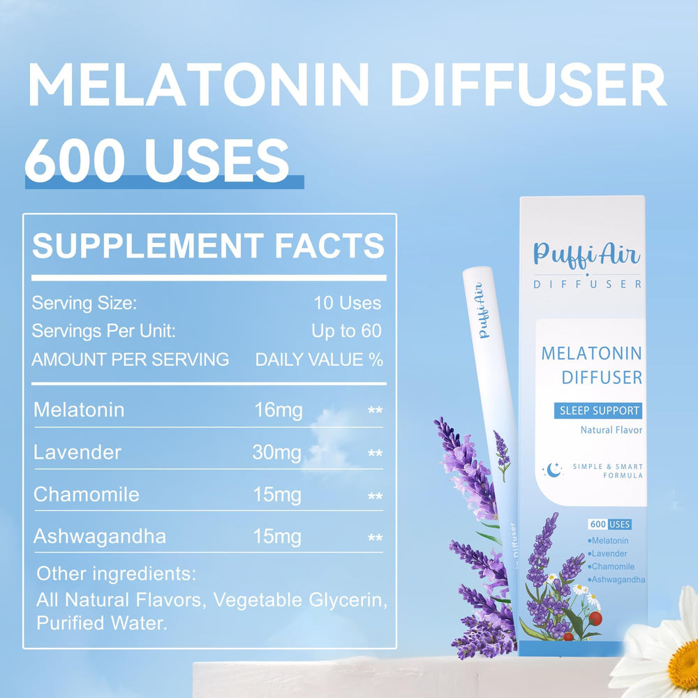PUFFIAIR Melatonin Diffuser Pen on a desk for mindful pauses