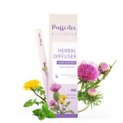 PUFFIAIR milk thistle diffuser pen for on-the-go liver wellness.