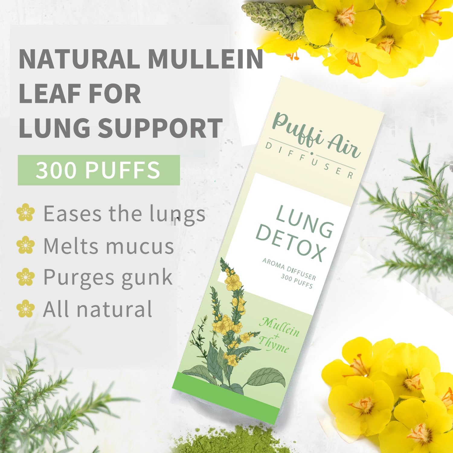PUFFIAIR mullein-based blend supporting daily breathing comfort