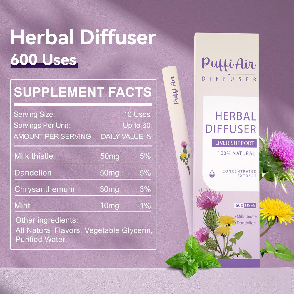 PUFFIAIR on-the-go diffuser pen for quick herbal diffusion.