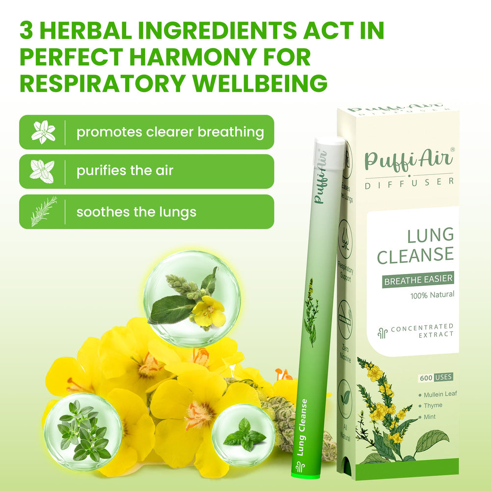Portable PUFFIAIR diffuser travel scene for fresh air on the go.