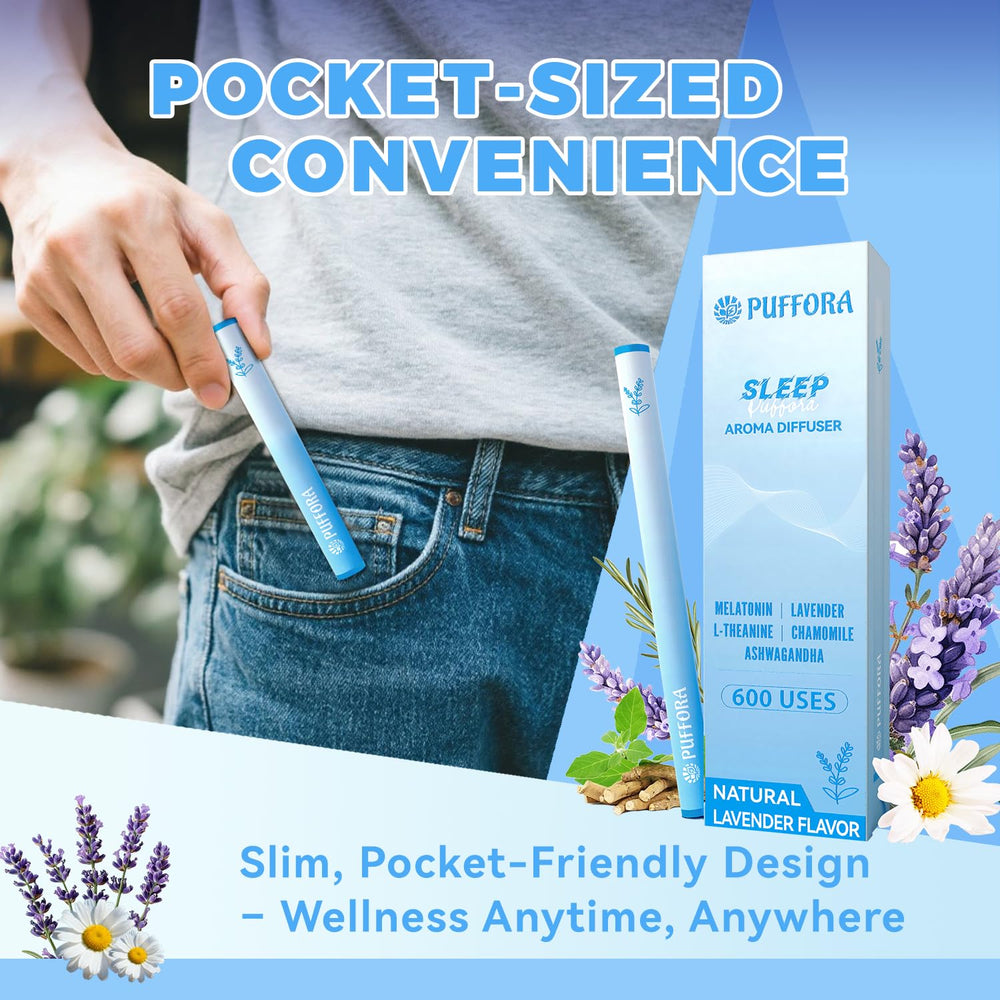 Puffora travel-friendly diffuser pen slips easily into bags or pockets.