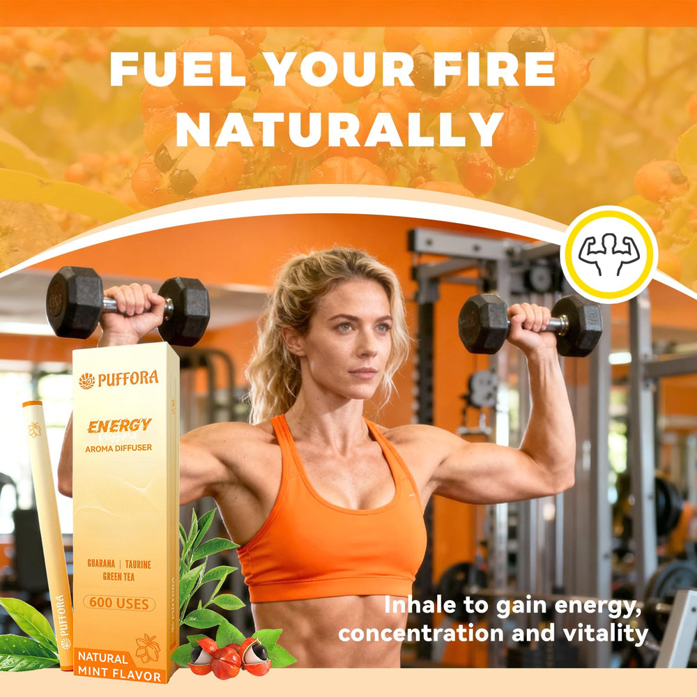 Puffora Energy Diffuser Pen gym bag for quick energy tops-up.