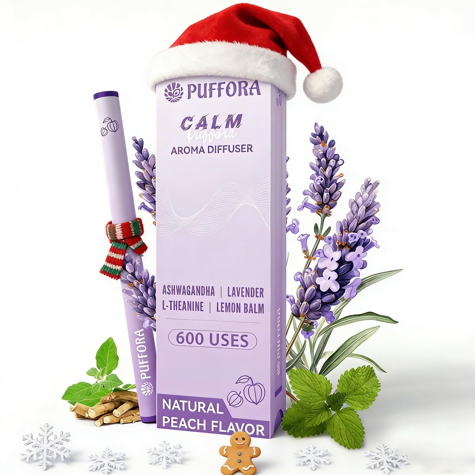 Puffora Herbal Diffuser Pen for work calm with lavender notes