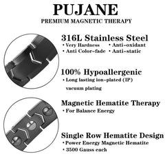Adjustable PUJANE bracelet featuring secure clasp and resizing tool for a perfect fit