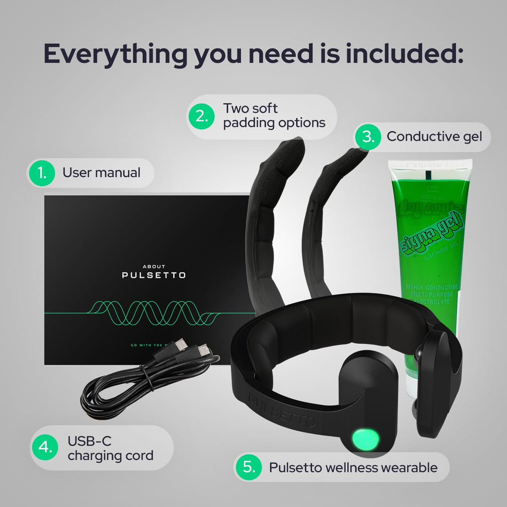 Pulsetto app syncing calming sounds to enhance your wellness routine.