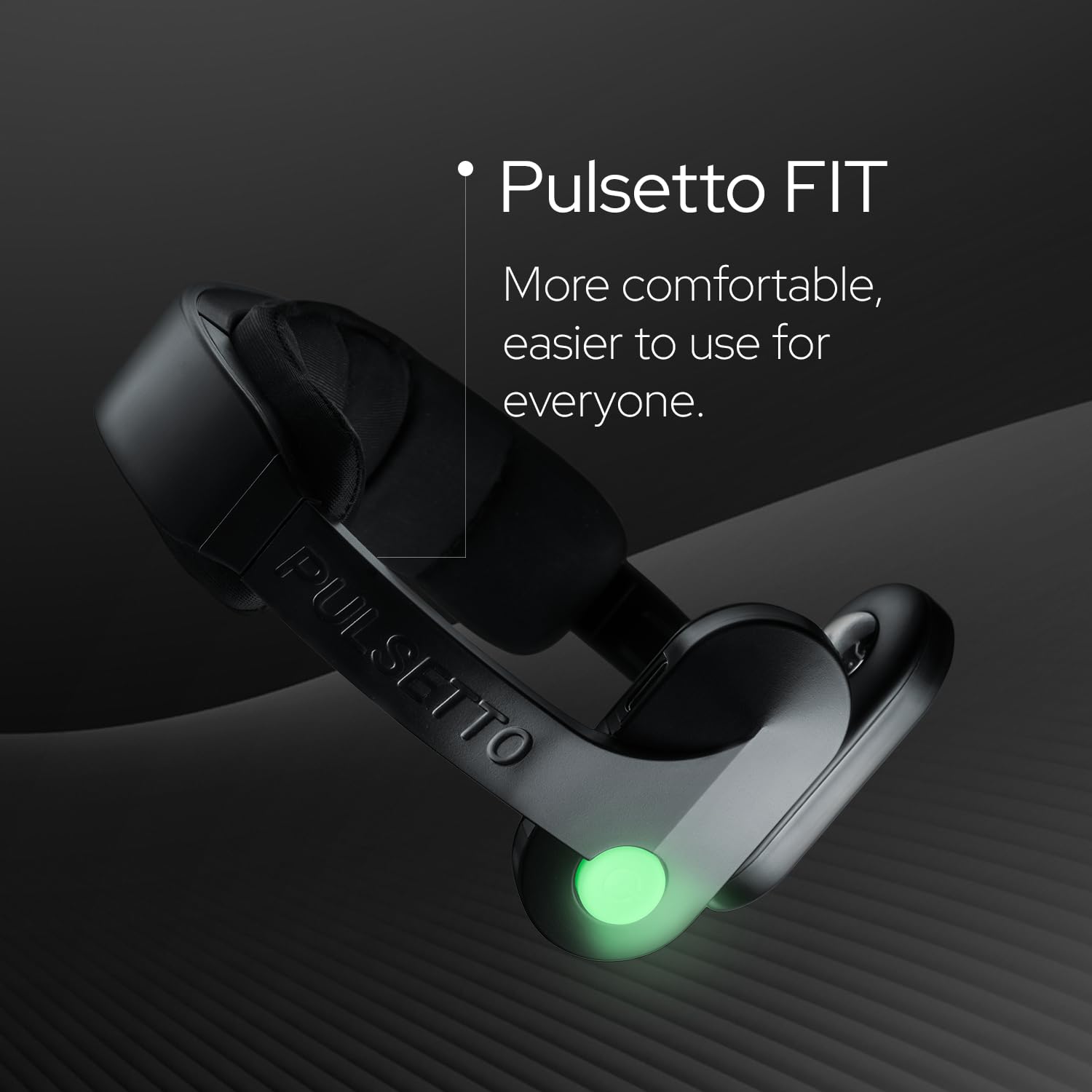 Pulsetto FIT during a calming session in a serene setting.