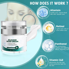 Pumkot Overnight scar care application shows applying a thin layer to skin.