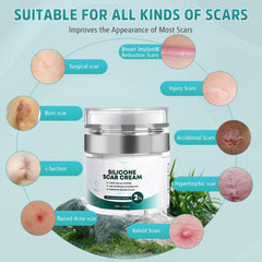 Pumkot silicone scar gel jar highlights ongoing nourishment for scar areas.