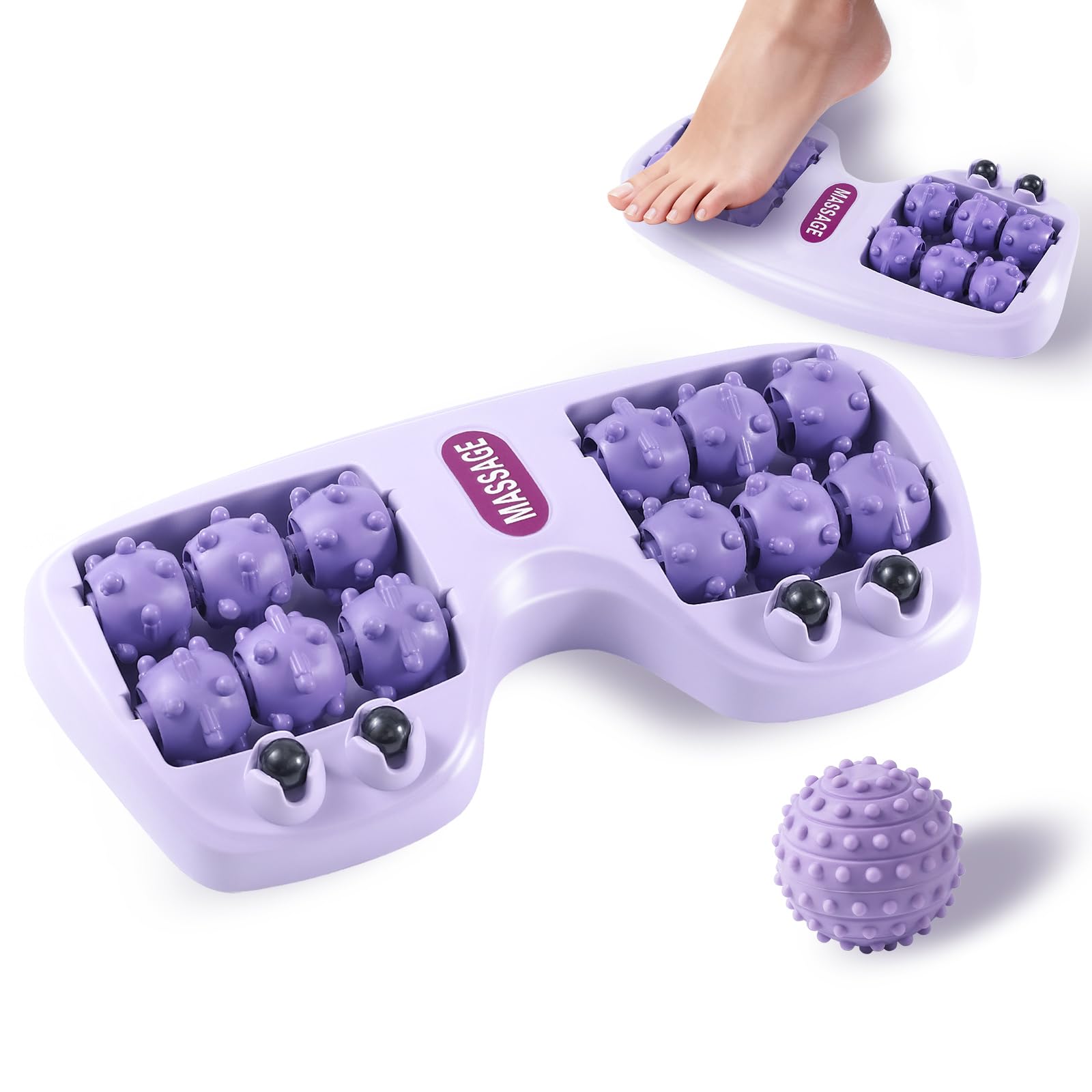 PUOPOSTY foot massager with 12 rollers for targeted relief after activity.