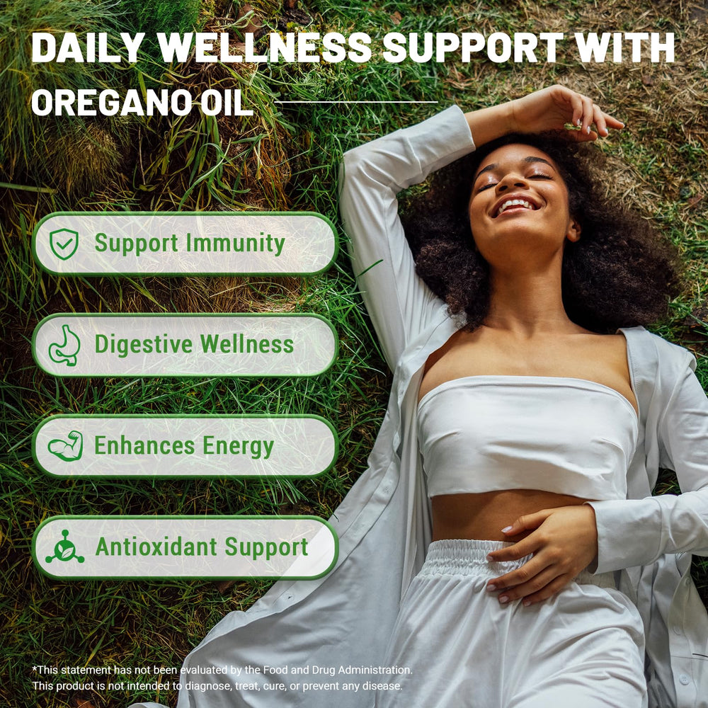 Puouoo oregano oil capsules softgels closeup designed for easy swallowing and daily use