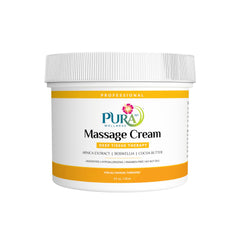 PURA 1st Wellness deep tissue cream bottle highlight for unscented therapy sessions