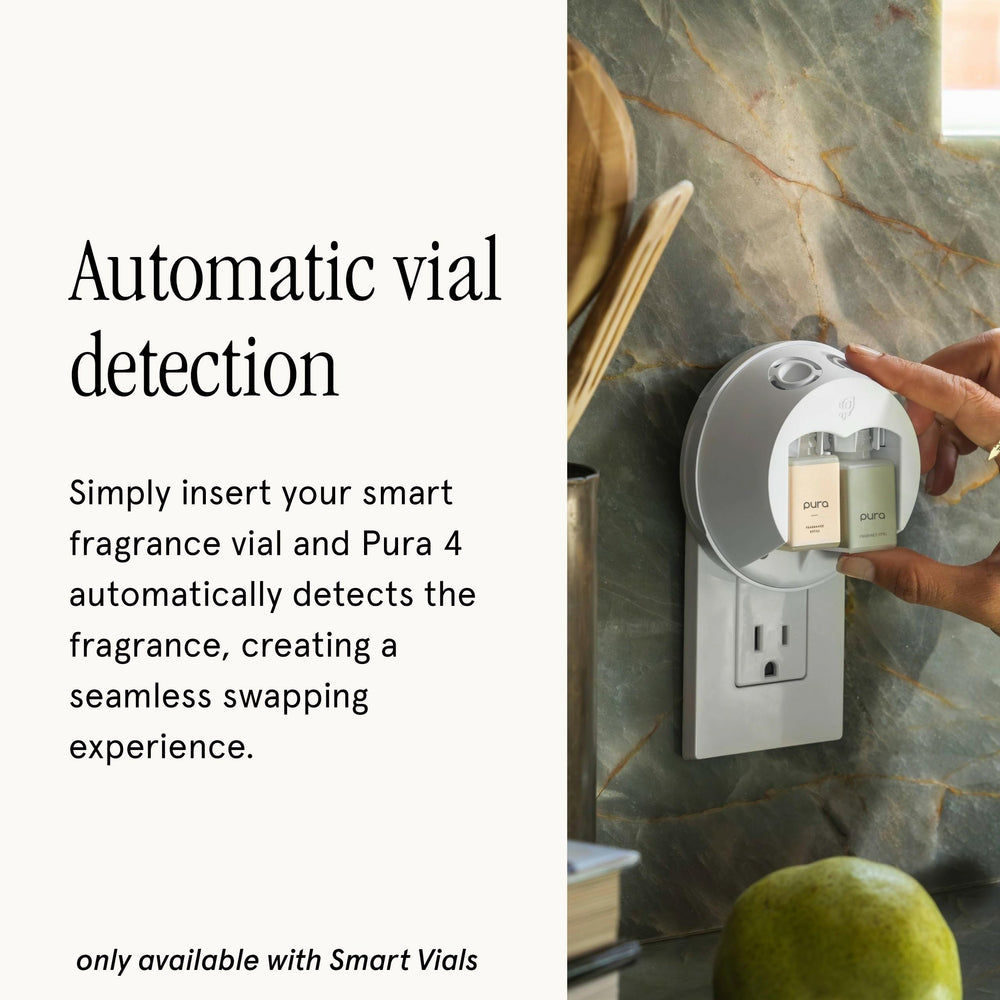 Pura 4 smart diffuser display showing customization and status indicators
