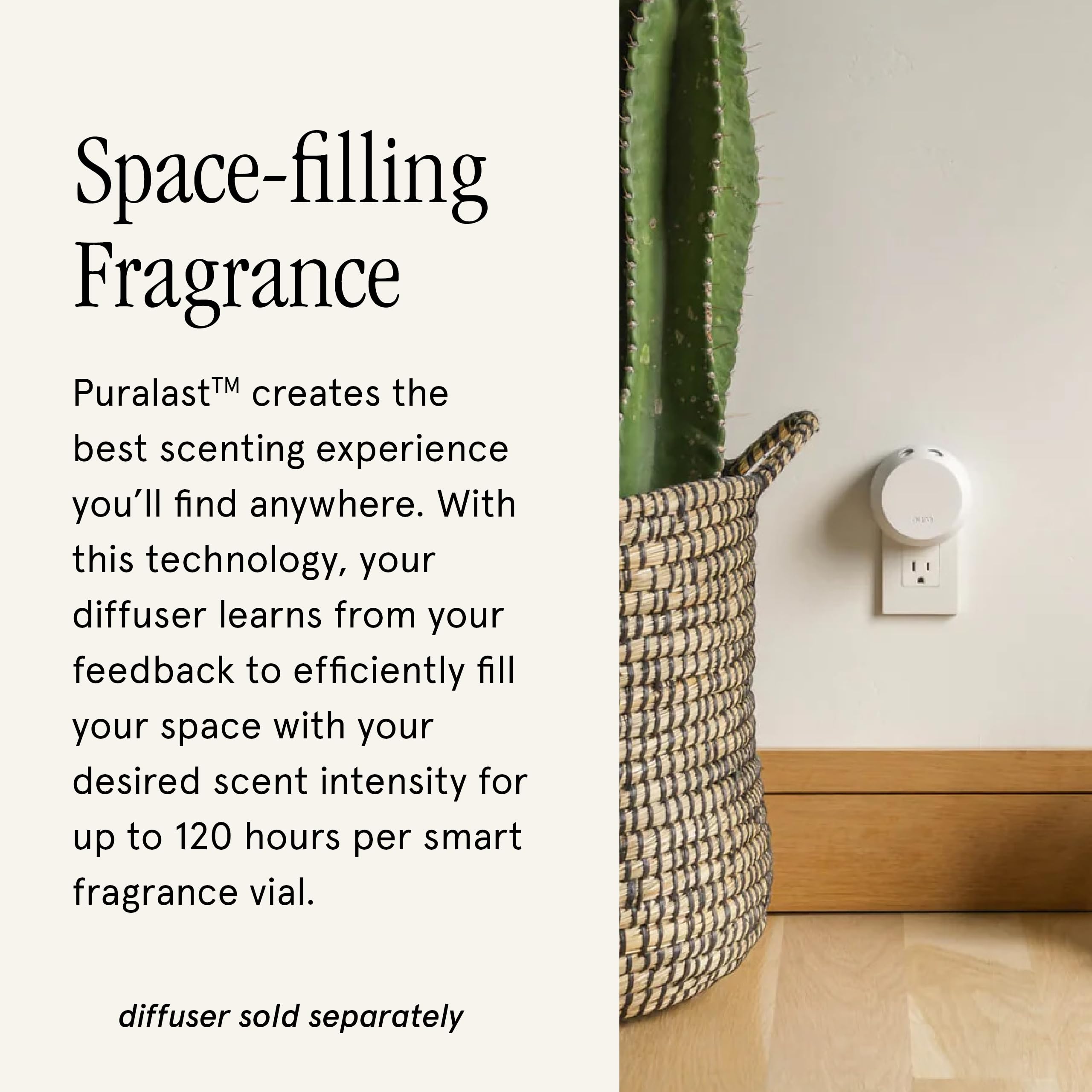 Pura diffuser in a living room creates a spa-like ambiance.