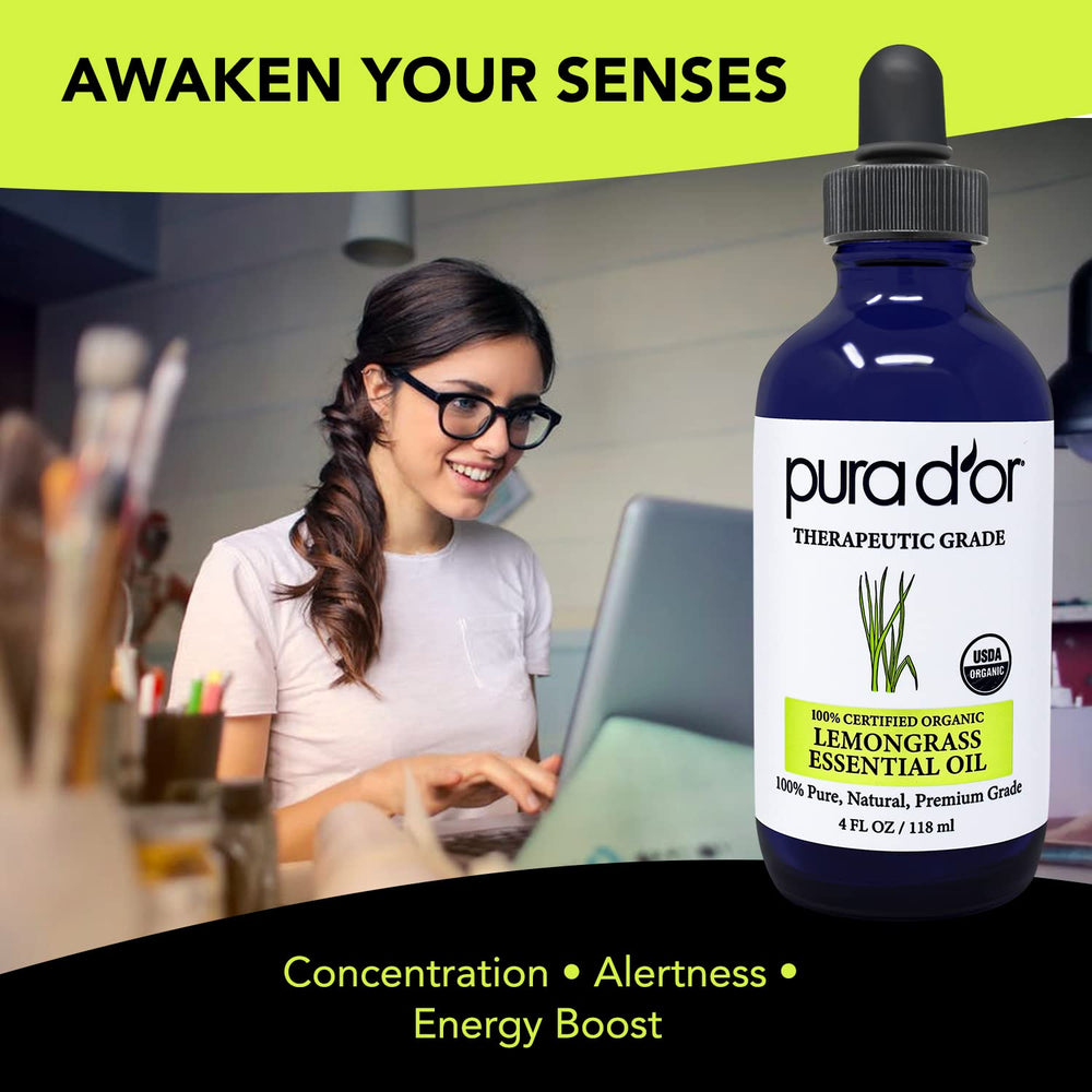 PURA D'OR Lemongrass diffuser aroma creating an uplifting room ambiance