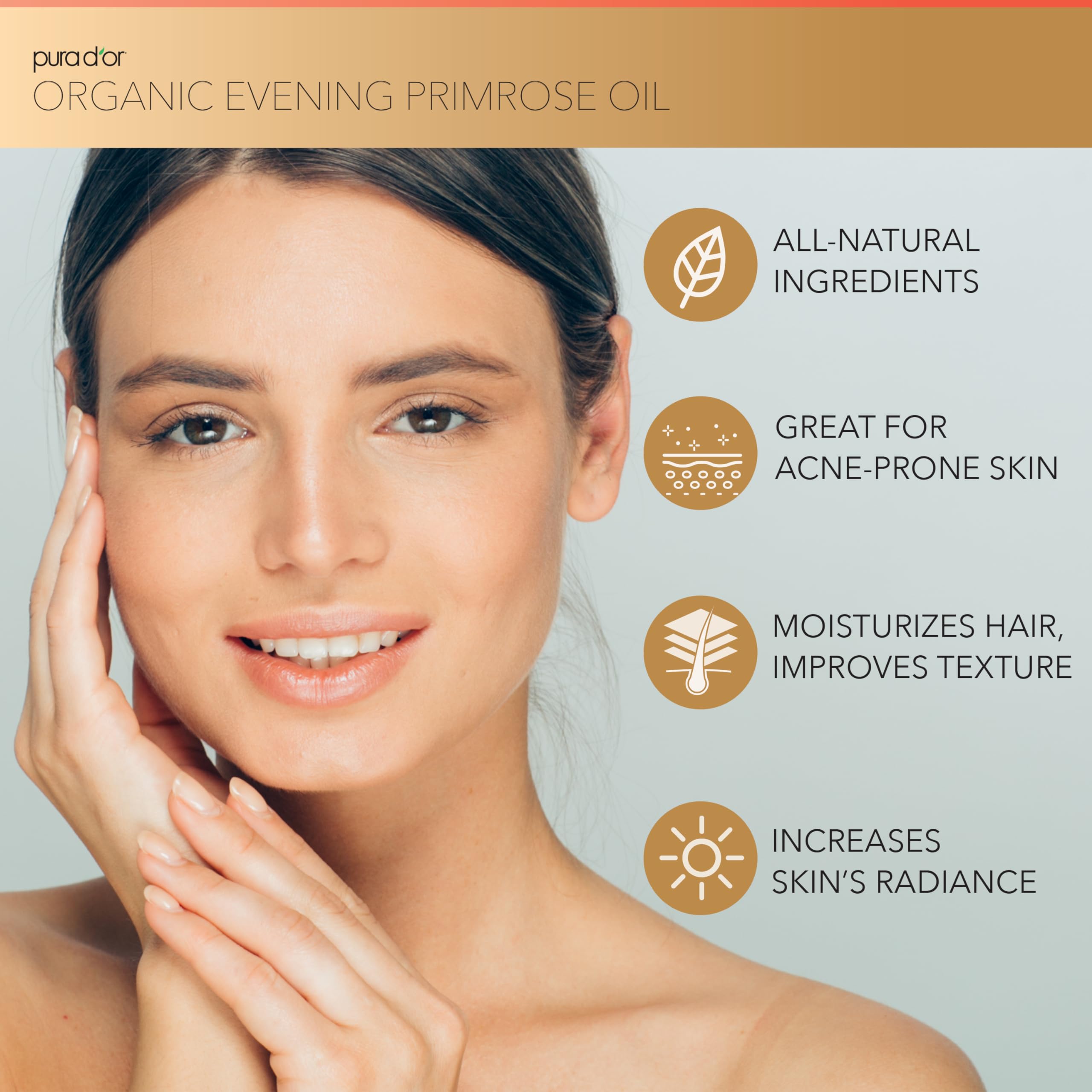 Amber glass bottle showcasing organic primrose oil's rich, antioxidant formula.