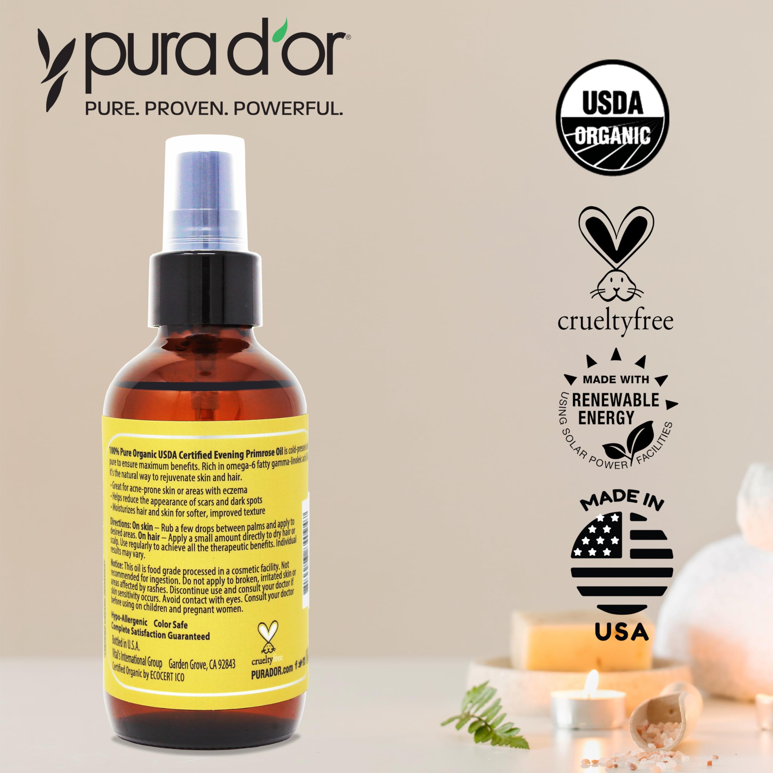 Label focus showing cruelty-free, non-comedogenic skincare for daily use.