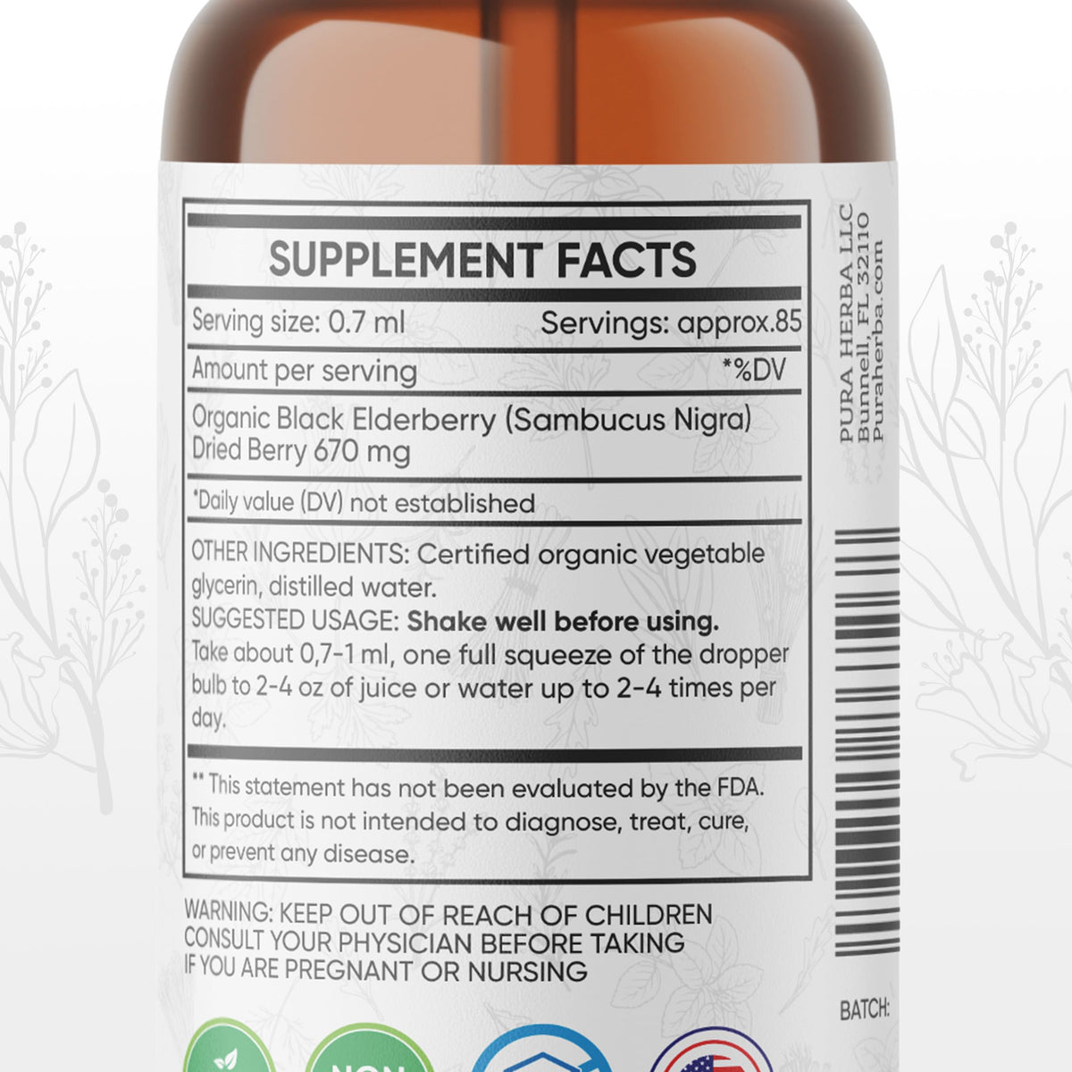 Pura Herba Sambucus nigra berries highlight antioxidant-rich ingredients