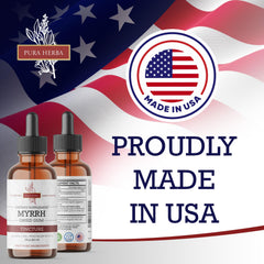 Pura Herba tincture bottle label highlighting organic quality and purity.