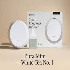 Pura Mini Diffuser LED light illumination enhancing ambiance with subtle fragrance