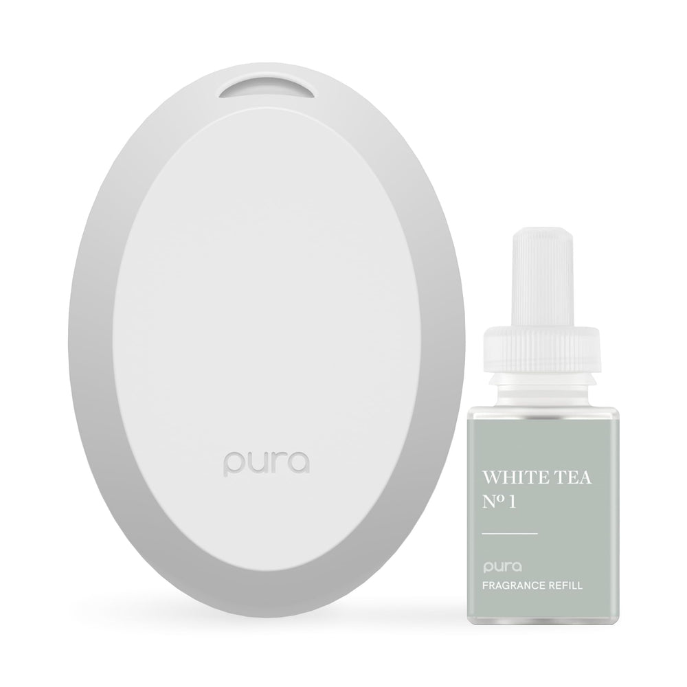Pura Mini Diffuser front view delivering crisp white tea aroma for small spaces