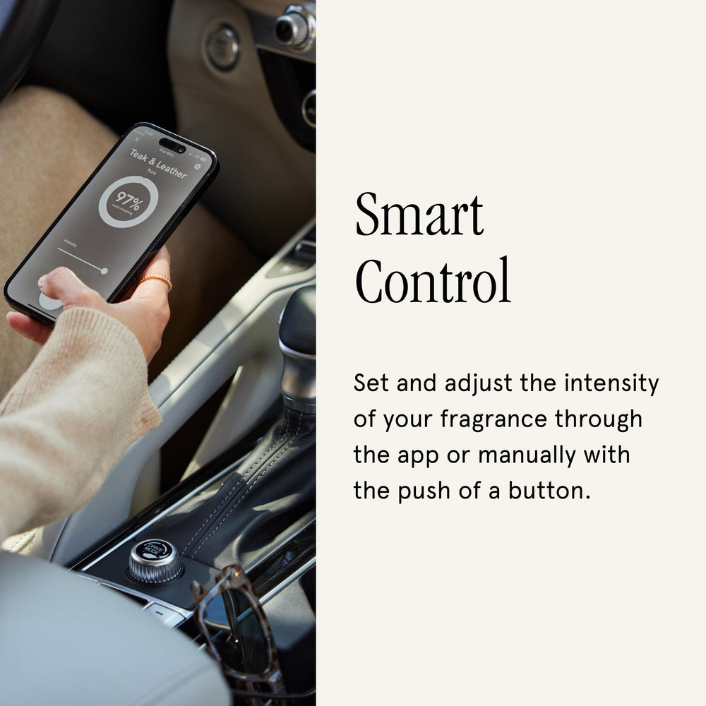 Pura Santorini app control for adjusting intensity and frequency.