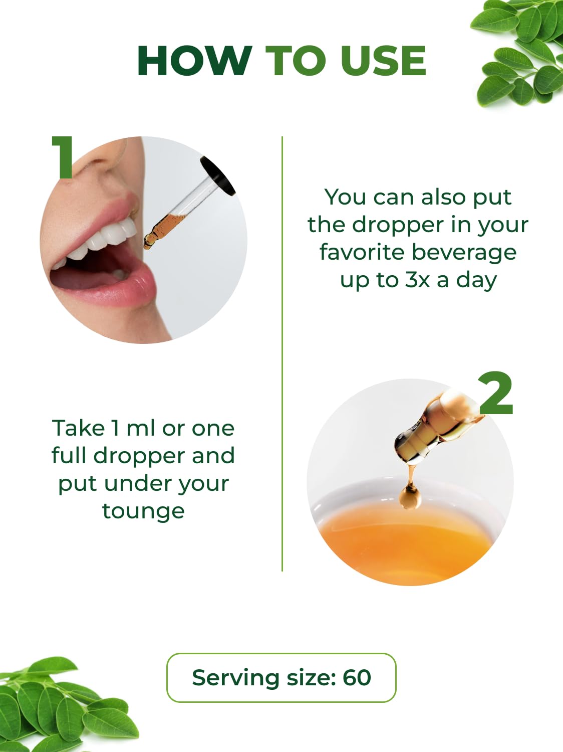PURA VIDA MORINGA bottle with dropper prepared for daily routine