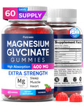 PURA WEX NUTRITION Magnesium Glycinate Gummies 400mg | High-Absorption, Sugar-Free, Vegan, 60-Day Supply