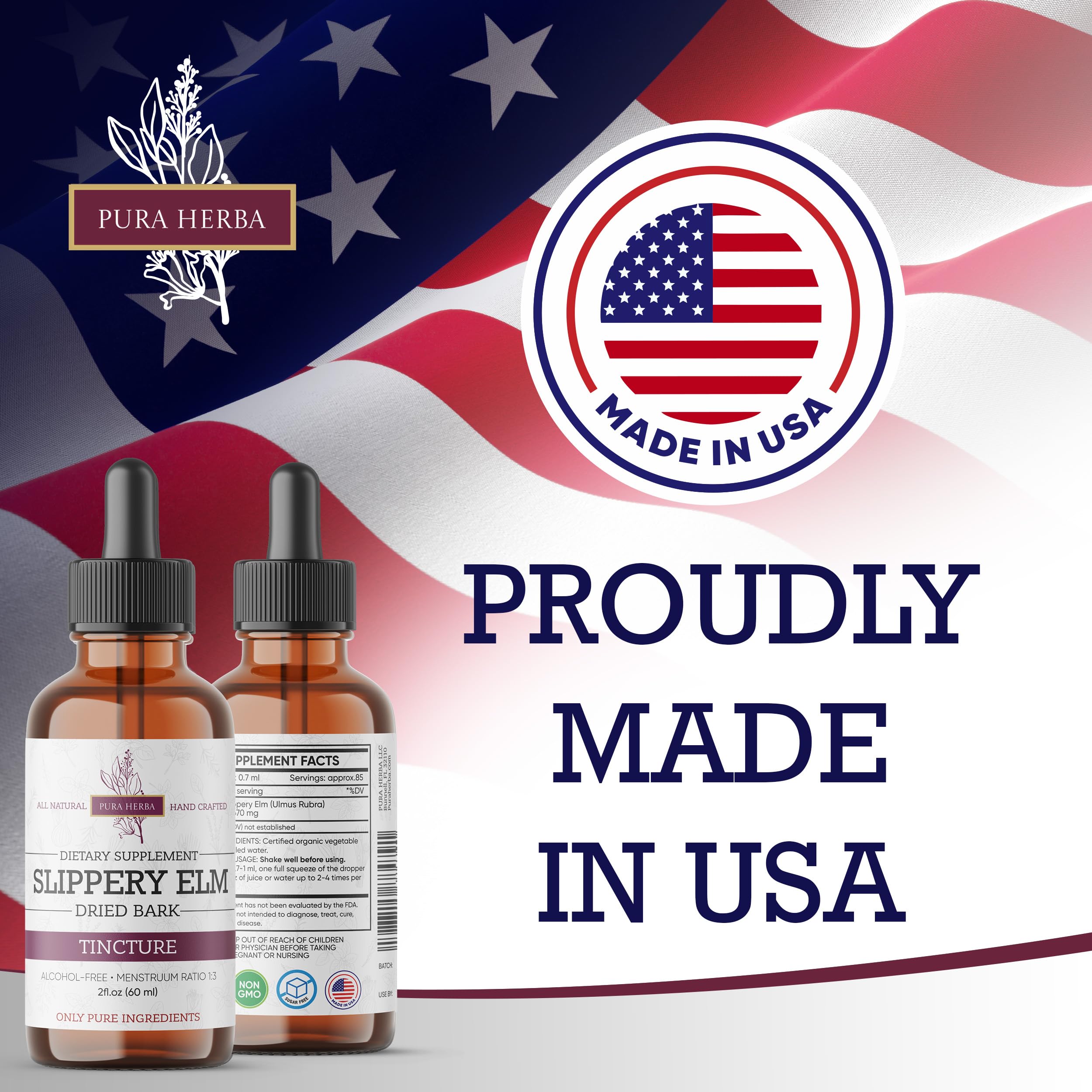 Pura Herba 2 oz packaging suitable for on-the-go throat and digestion support.