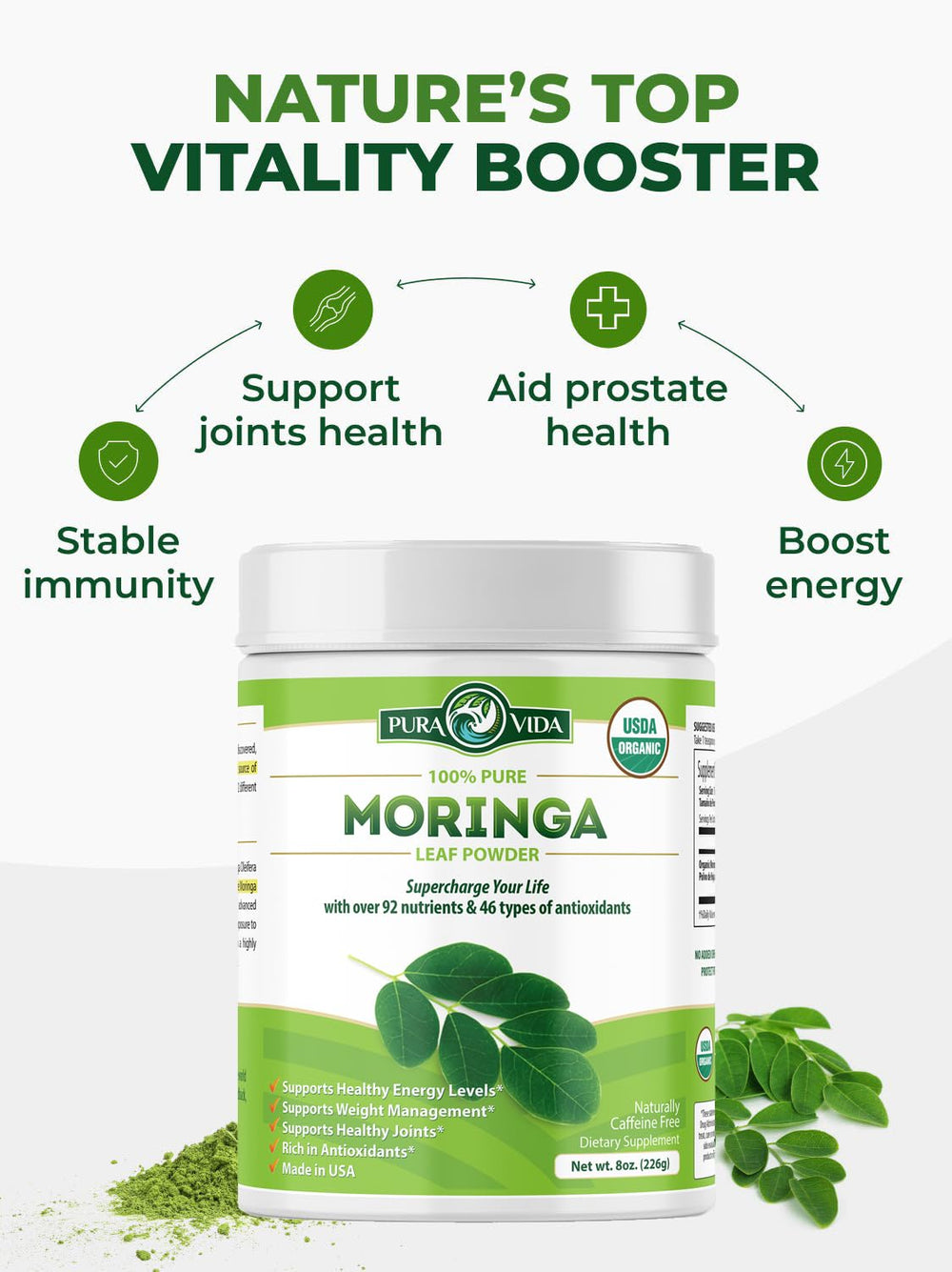 PURA VIDA MORINGA farm in the Americas underlines traceable single-origin quality.