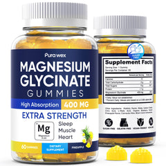 PURA WEX Magnesium Glycinate Gummies bottle for easy daily wellness.